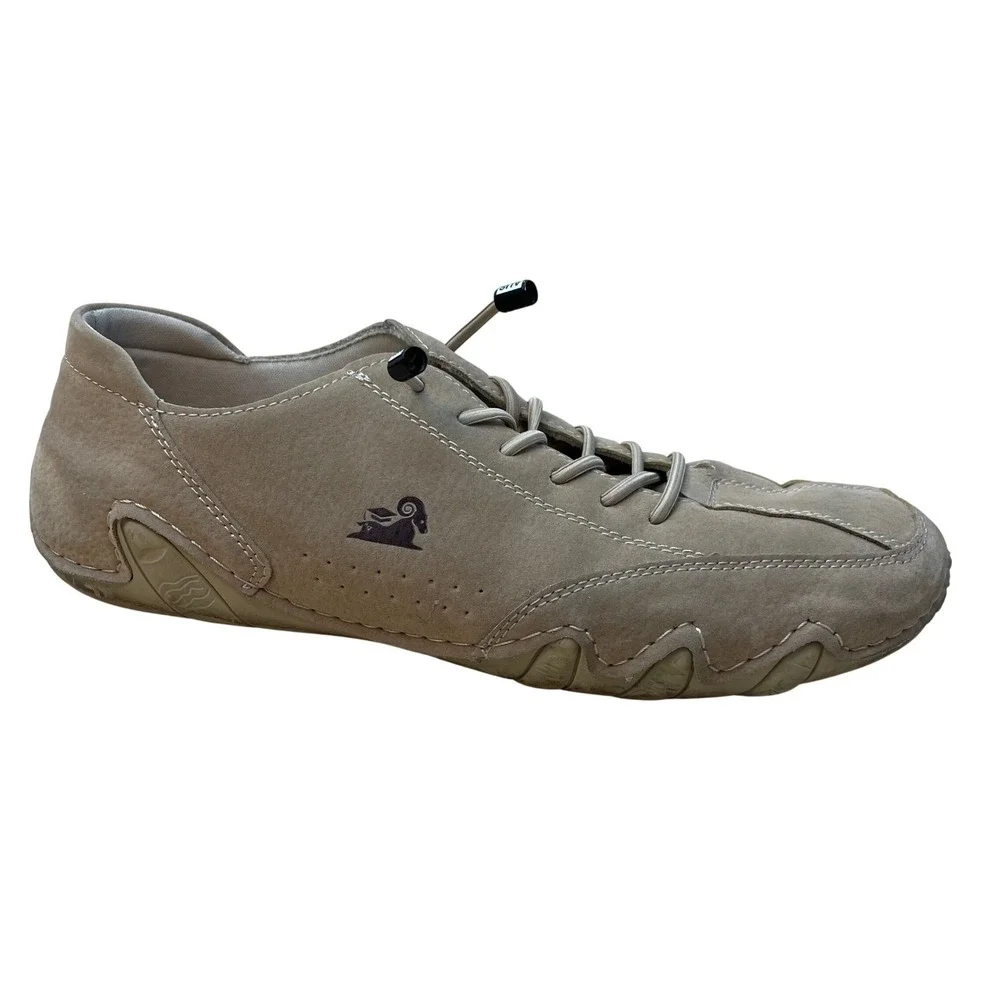 Wiecel Mens Suede Driving Shoes Tan Slip On‎ Speed Laces Size 43 Low Top Loafers